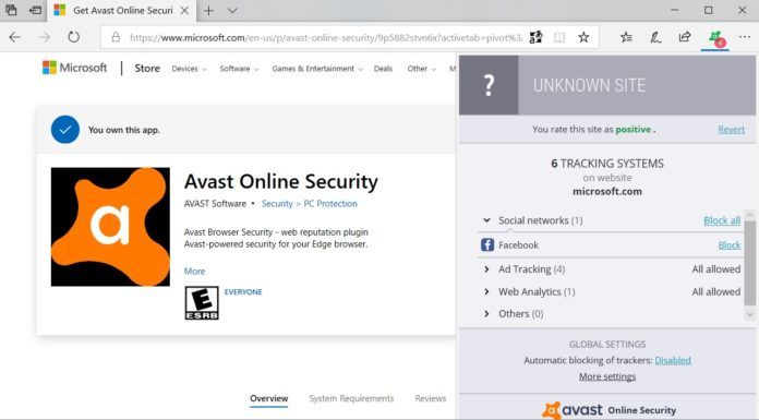 Avast正式發布面向Microsoft Edge的擴展!