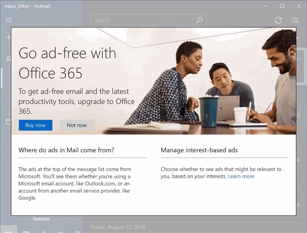 Windows 10郵件應用驚現廣告?微軟緊急撤回