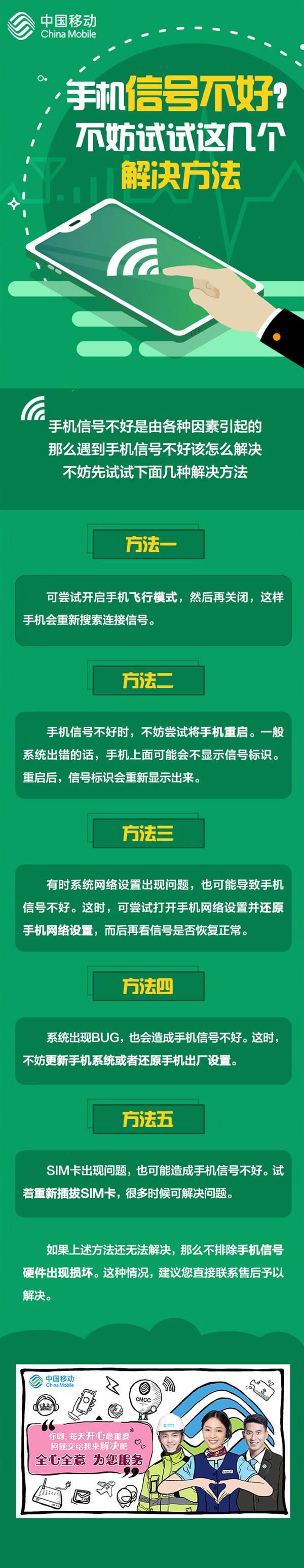 手機(jī)信號(hào)不好？中國(guó)移動(dòng)官方公布5種解決方法