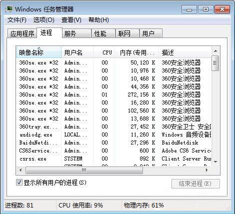 win7查看進(jìn)程的線程數(shù)的方法