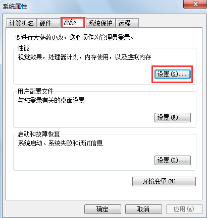 性能設置