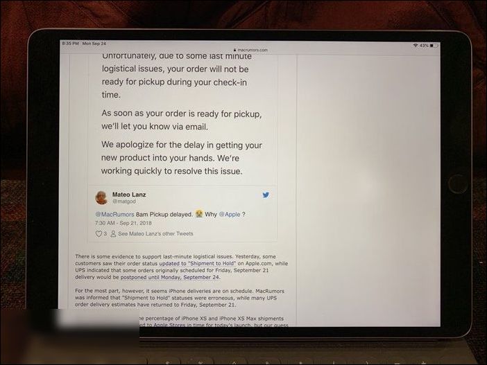 部分2017款iPad Pro屏幕出問題，Home鍵上方有亮點